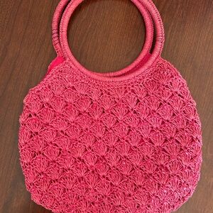 Pink Crochet Handbag